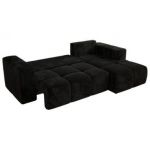 Narożnik MONIVA L - strona prawa - czarny, plusz