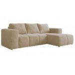 Narożnik MONIVA L - strona prawa - kremowy, plusz