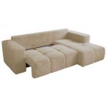 Narożnik MONIVA L - strona prawa - kremowy, plusz