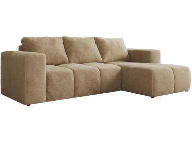 Narożnik MONIVA L - strona prawa - beżowy, plusz