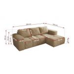 Narożnik MONIVA L - strona prawa - beżowy, plusz