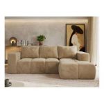 Narożnik MONIVA L - strona prawa - beżowy, plusz