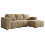 Narożnik MONIVA L - strona prawa - beżowy, plusz