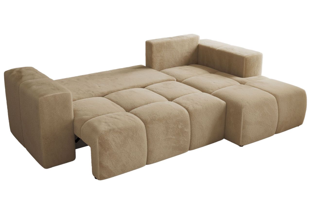 Narożnik MONIVA L - strona prawa - beżowy, plusz