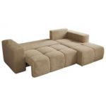 Narożnik MONIVA L - strona prawa - beżowy, plusz