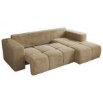 Narożnik MONIVA L - strona prawa - beżowy, plusz