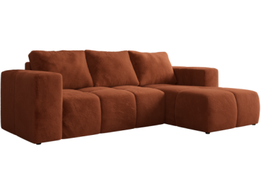 Narożnik MONIVA L - strona prawa - pomarańczowy, plusz