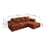 Narożnik MONIVA L - strona prawa - pomarańczowy, plusz