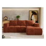 Narożnik MONIVA L - strona prawa - pomarańczowy, plusz