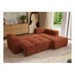 Narożnik MONIVA L - strona prawa - pomarańczowy, plusz