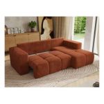 Narożnik MONIVA L - strona prawa - pomarańczowy, plusz