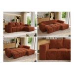 Narożnik MONIVA L - strona prawa - pomarańczowy, plusz