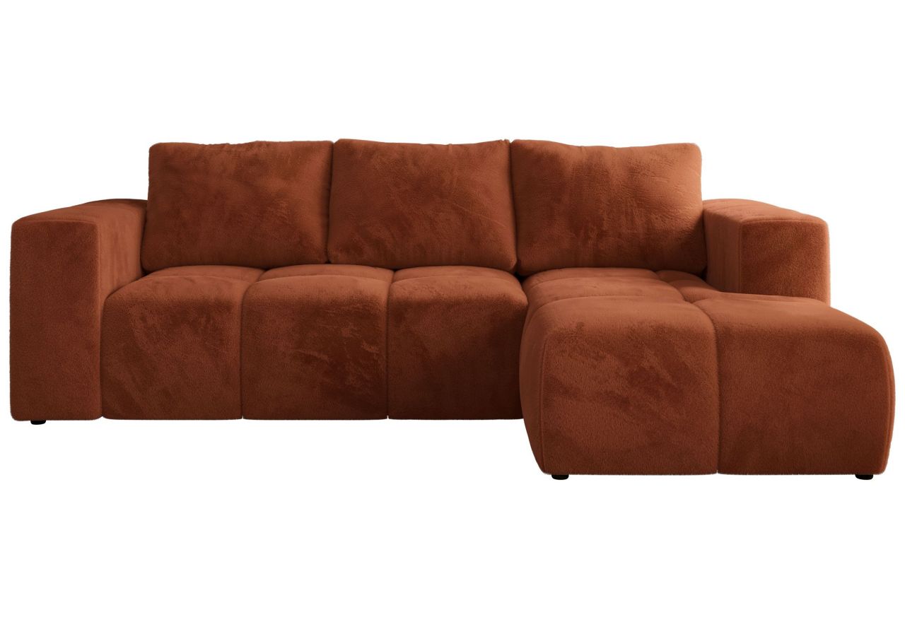 Narożnik MONIVA L - strona prawa - pomarańczowy, plusz