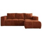 Narożnik MONIVA L - strona prawa - pomarańczowy, plusz