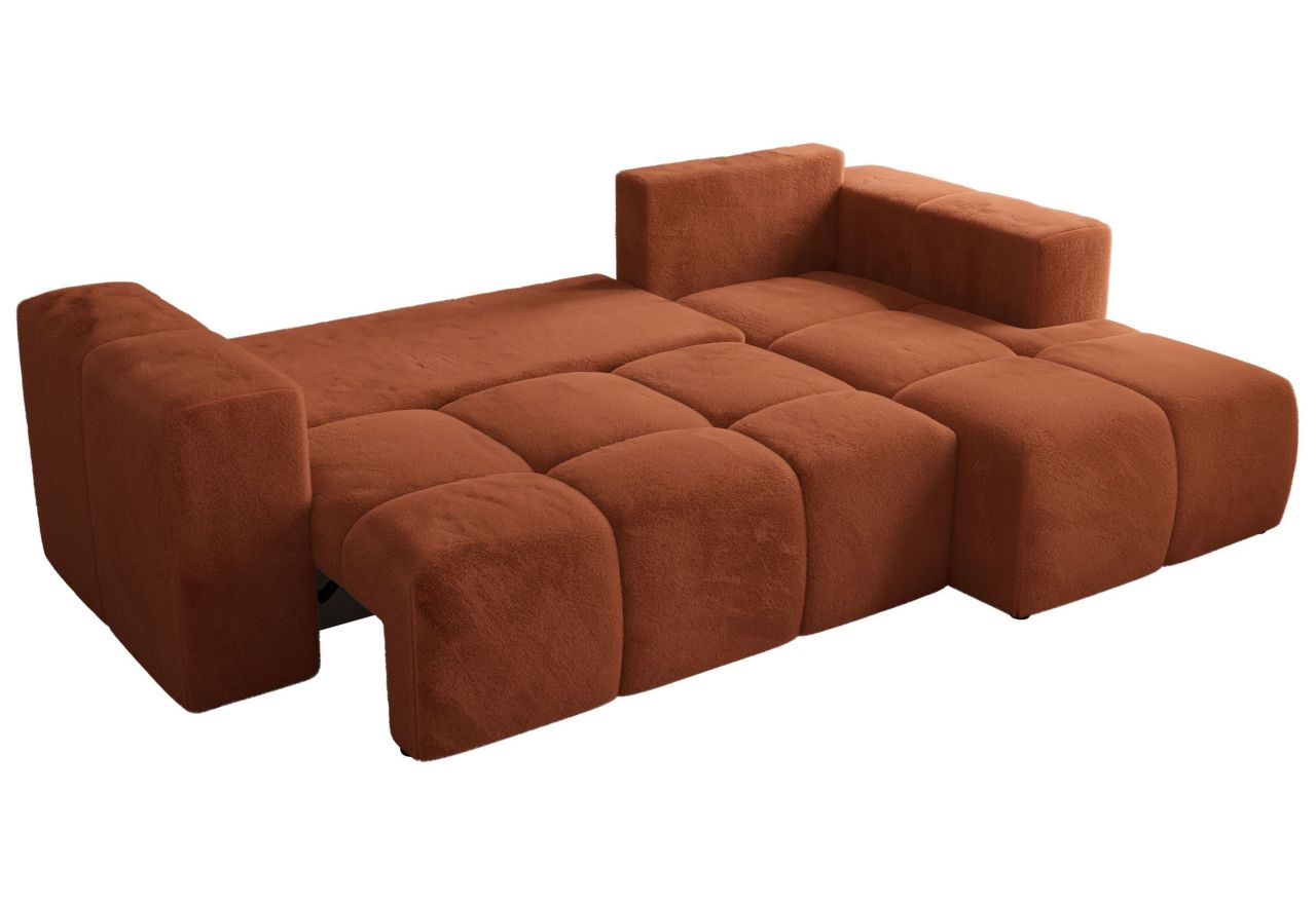 Narożnik MONIVA L - strona prawa - pomarańczowy, plusz