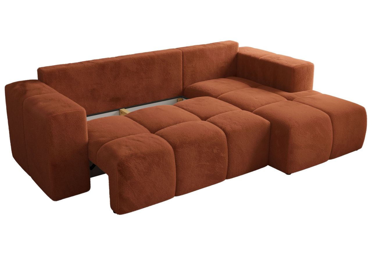 Narożnik MONIVA L - strona prawa - pomarańczowy, plusz