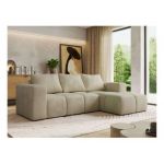 Narożnik MONIVA L - strona prawa - beżowy, welwet