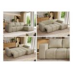 Narożnik MONIVA L - strona prawa - beżowy, welwet