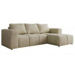 Narożnik MONIVA L - strona prawa - beżowy, welwet