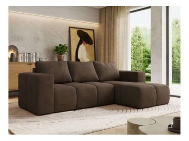 Narożnik MONIVA L - strona prawa - brązowy, welwet