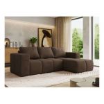 Narożnik MONIVA L - strona prawa - brązowy, welwet