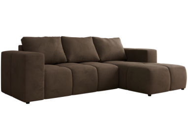 Narożnik MONIVA L - strona prawa - brązowy, welwet