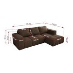 Narożnik MONIVA L - strona prawa - brązowy, welwet