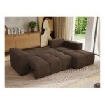 Narożnik MONIVA L - strona prawa - brązowy, welwet