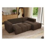 Narożnik MONIVA L - strona prawa - brązowy, welwet