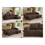 Narożnik MONIVA L - strona prawa - brązowy, welwet