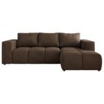 Narożnik MONIVA L - strona prawa - brązowy, welwet