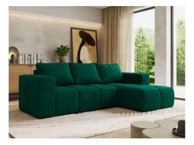 Narożnik MONIVA L - strona prawa - ciemnozielony, welwet