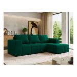 Narożnik MONIVA L - strona prawa - ciemnozielony, welwet