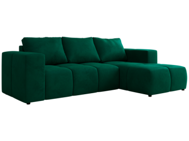 Narożnik MONIVA L - strona prawa - ciemnozielony, welwet