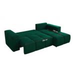 Narożnik MONIVA L - strona prawa - ciemnozielony, welwet