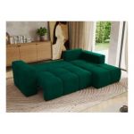 Narożnik MONIVA L - strona prawa - ciemnozielony, welwet