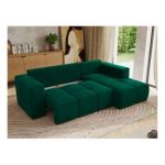 Narożnik MONIVA L - strona prawa - ciemnozielony, welwet
