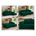 Narożnik MONIVA L - strona prawa - ciemnozielony, welwet