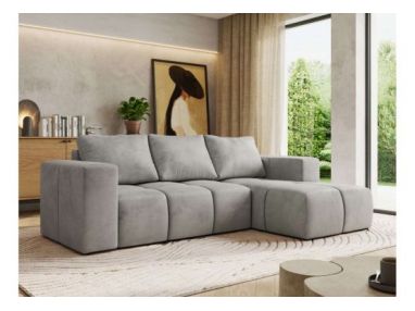 Narożnik MONIVA L - strona prawa - jasnoszary, welwet