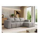 Narożnik MONIVA L - strona prawa - jasnoszary, welwet