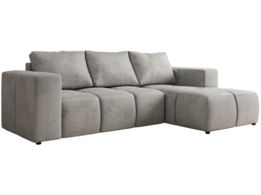 Narożnik MONIVA L - strona prawa - jasnoszary, welwet