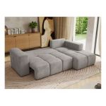 Narożnik MONIVA L - strona prawa - jasnoszary, welwet