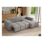 Narożnik MONIVA L - strona prawa - jasnoszary, welwet