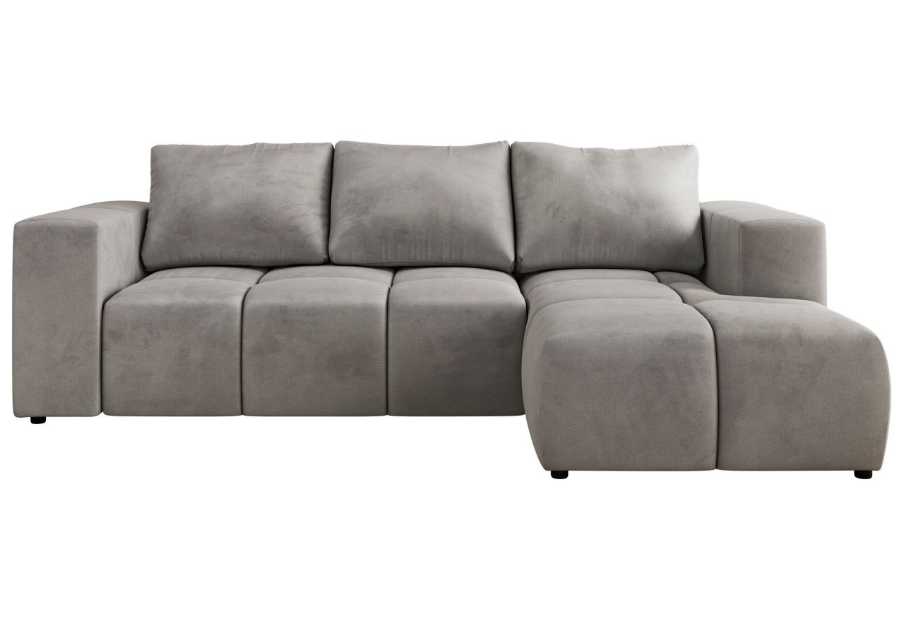 Narożnik MONIVA L - strona prawa - jasnoszary, welwet