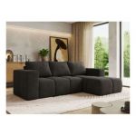 Narożnik MONIVA L - strona prawa - ciemnoszary, welwet