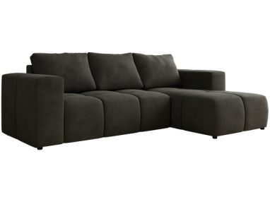 Narożnik MONIVA L - strona prawa - ciemnoszary, welwet