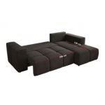 Narożnik MONIVA L - strona prawa - ciemnoszary, welwet