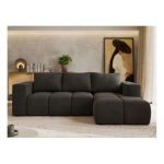 Narożnik MONIVA L - strona prawa - ciemnoszary, welwet