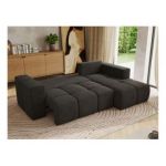 Narożnik MONIVA L - strona prawa - ciemnoszary, welwet