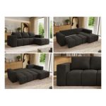 Narożnik MONIVA L - strona prawa - ciemnoszary, welwet